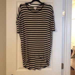 Black & Beige Ribbed LuLaRoe Irma Tunic